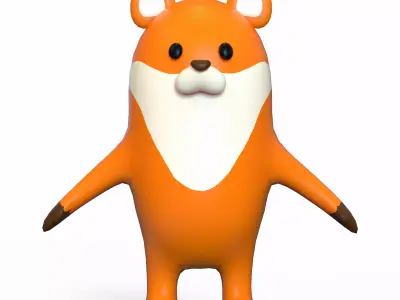 Fox Stylized Low-poly 3D model