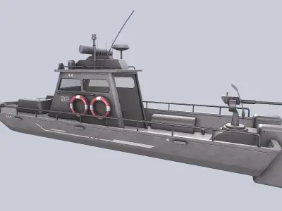 Maritime patrol vehicle Low-poly 3D model