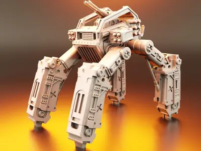 Robot tank 3D Print model 3D print model by doub1e-t1me