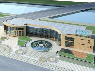 Hotel Building 3D model get