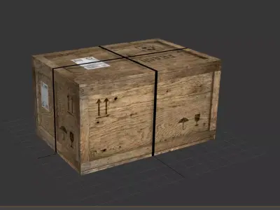 wooden crate PBR 4K Low-poly 3D model get
