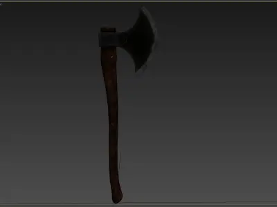 Ax Medieval Low-poly 3D model 6