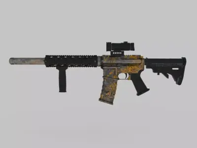 M4 rifle gun machine weapon 3D model
