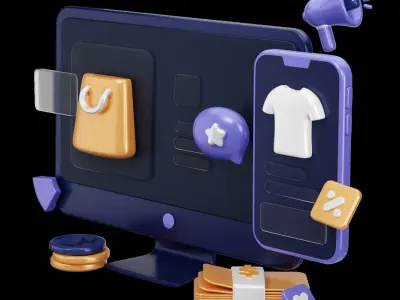 Finance 3D Icon Set 3D model