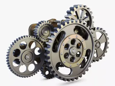 Gear Mechanism Low Poly v 8 Low-poly 3D model