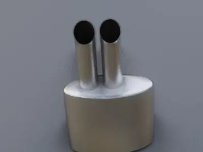 Mufflers metal pipe Low-poly 3D model