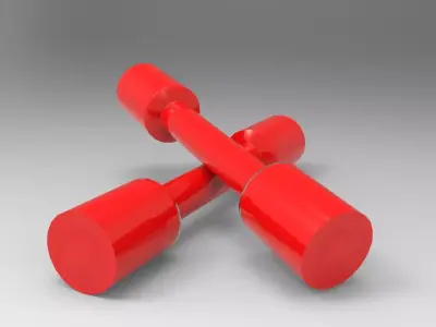 Small dumbbells 1 kg Low-poly 3D model