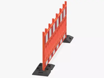 Construction Barrier 02 Orange 3D model