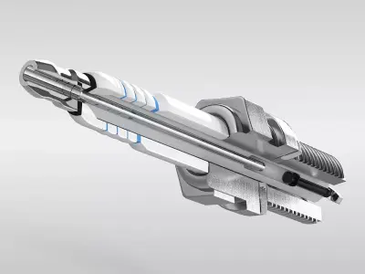 Spark Plug Cutaway 3D model