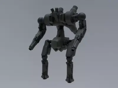 Military Mecha - Prototype 001 Low-poly 3D model