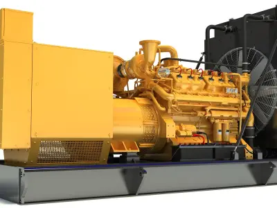  Gas Generator Engine 3D Model 