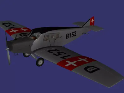 Junkers F 13 Low-poly 3D model