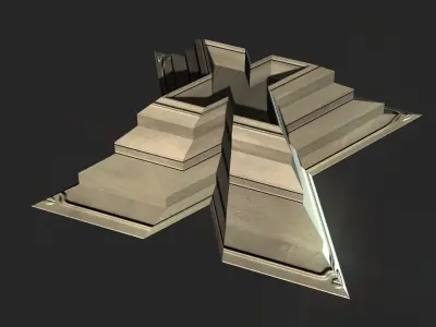X block hollowed pyramid  Low-poly 3D model