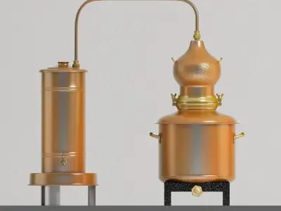 distiller two copper stills 3D model