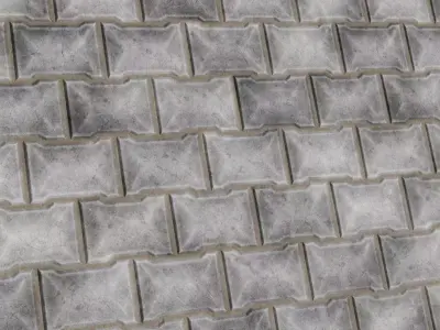 Industrial Concrete Interlocking Paving Stones PBR Seamless Texture