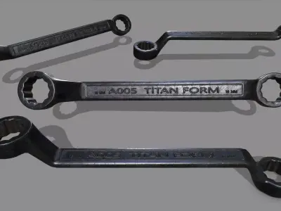 wrench Low-poly 3D model 10