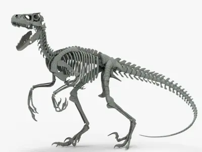 Atrociraptor Rigged Skeleton Low-poly 3D model