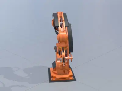 Robot arm Type-1 orange Low-poly 3D model