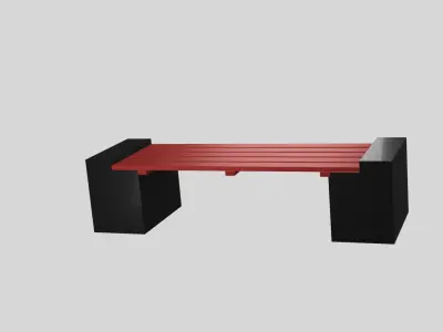 Outdoor benches Free low-poly 3D model