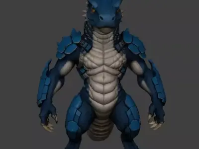 dragon azul legendario 3D model