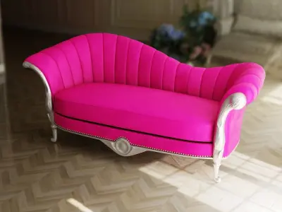 Furniture Sofa Chaise Lounge Low-poly 3D model