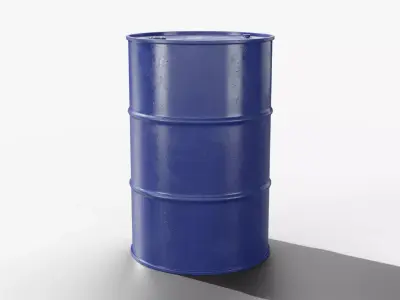 Steel Barrel - Blue - Clean 3D model