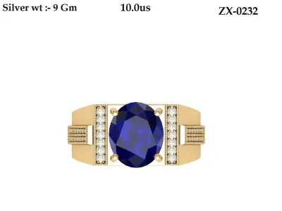 Oval Art Deco Ring 3D print model 2