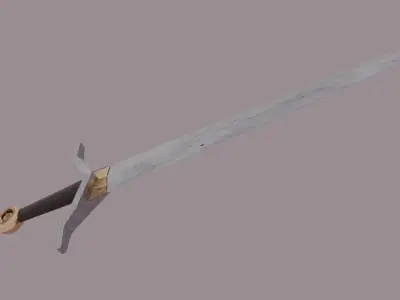 Medieval Realistic Steel Sword Weapon Gold n Steel PBR  Free 3D model