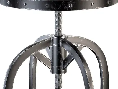 Dempsey Swivel Iron Bar Stool 3D model