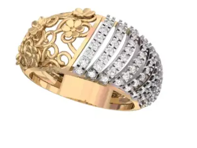 high jewelry gold diamond ring 3D print model