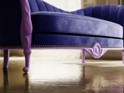 Furniture Sofa Chaise Lounge Low-poly 3D model