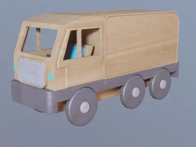 LARGE WOODEN TOY TRUCK - RogueFilmProductions Low-poly 3D model