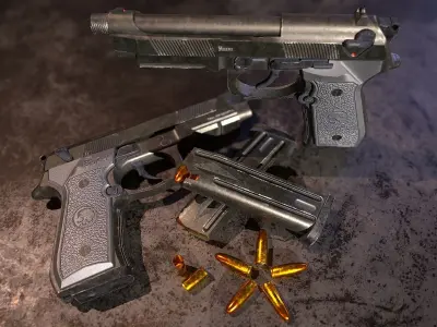HIE Beretta M9 D180720 Low-poly 3D model
