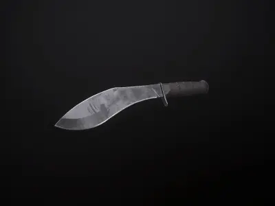 Kukri Knife for Game Low-poly 3D model