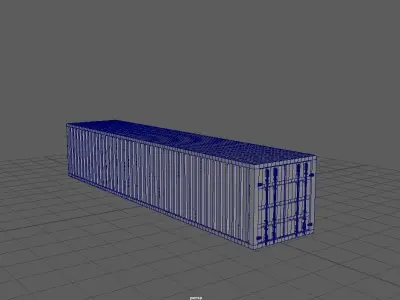 Cargo Container Slightly Rusted  Low-poly 3D model