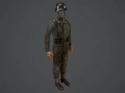 SS Soldier Low-poly 3D model
