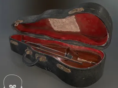 Antique Miniature Cello Low-poly 3D model