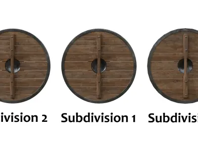 Round Shield - Low Poly to High Poly 3D model