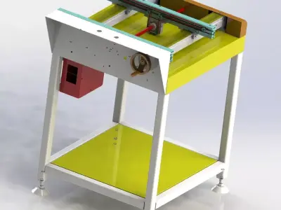 Width adjustable chain assembly line 3D model