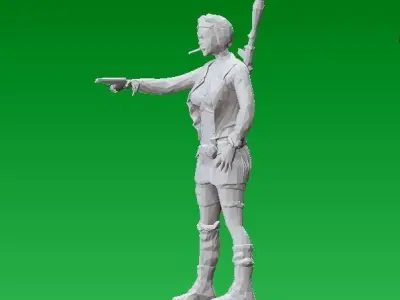warrior girl soldier Free 3D print model