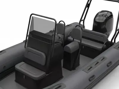 3D Tender Patrol 650 Inflatable Boat Low-poly 3D model
