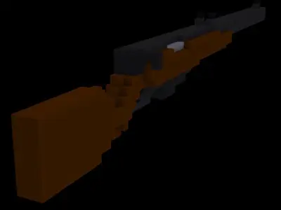 Voxel weapon low poly Low-poly 3D model