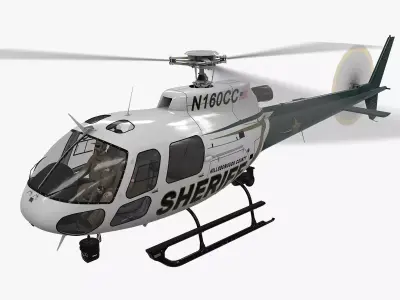  AS-350 Hillsborough County Sheriff Animated Low-poly 3D model