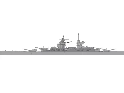 Alsace Battleship Concept  Low-poly 3D model