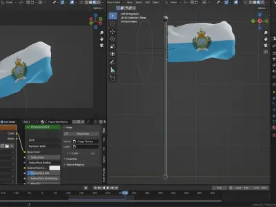 Animated San Marino Flags  3D model
