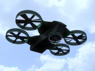 DRONE flying in sky Low-poly 3D model purchase