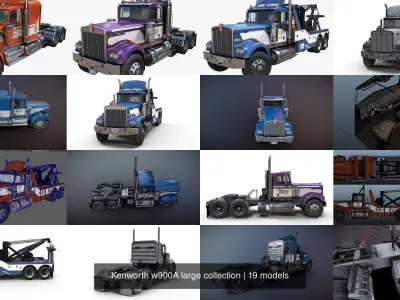 Kenworth w900A large collection 3D Model Pack