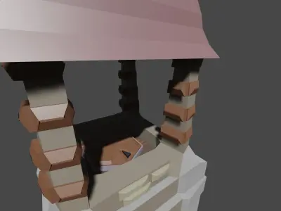 Medieval tower Low poly  Low-poly 3D model