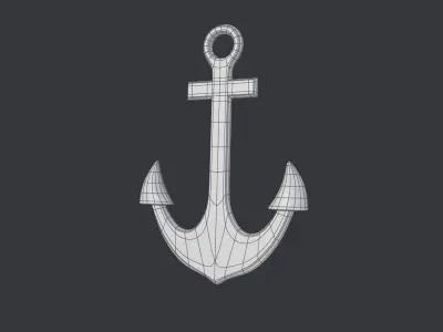Sailing Anchor Low Poly 3D Model Low-poly 3D model