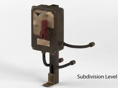 Industrial Power Switch Low-poly 3D model order